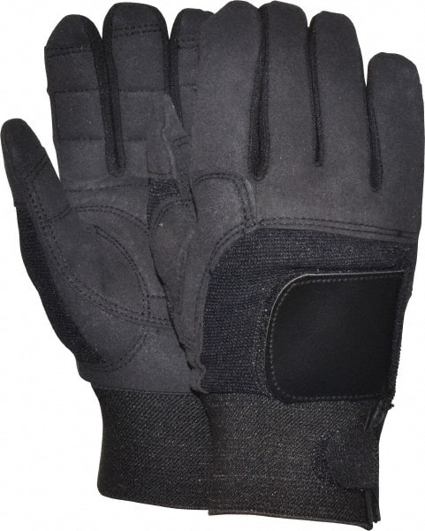 Gloves: Size S, Leather, Spandex & Gel Padded