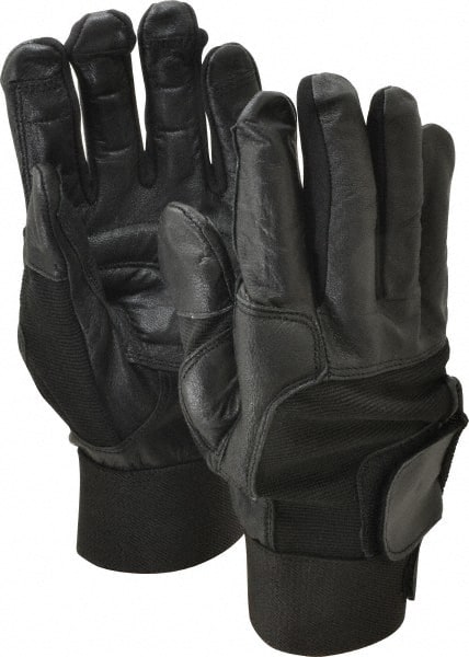 Gloves: Size XL, Leather, Spandex & Gel Padded