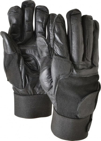 Gloves: Size 2XL, Leather, Spandex & Gel Padded