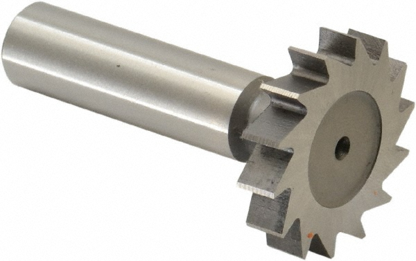Made in USA KY975 Woodruff Keyseat Cutter: 1.25" Cut Dia, 0.25" Cut Width, 1/2" Shank Dia, Straight Tooth Image