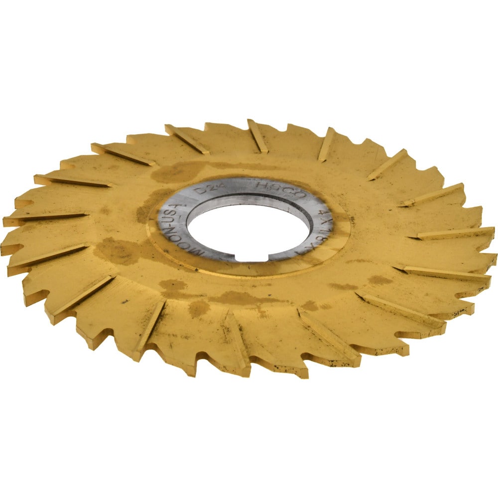 Side Chip Saw: 4" Blade Dia, 1/8" Blade Thickness, 1" Arbor Hole Dia, 32 Teeth, Cobalt