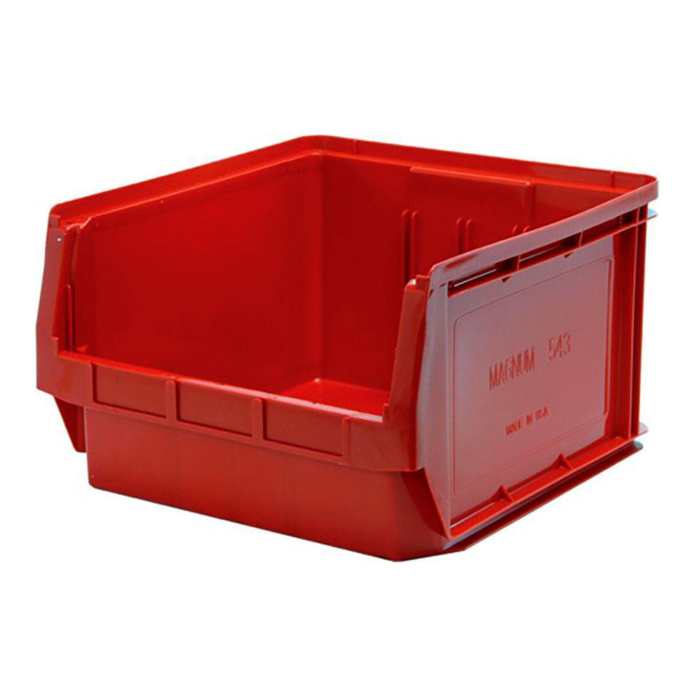 Stackbin Hopper With Lock Quantum Storage - Plastic Hopper Stacking Bin: Red | MSC Direct