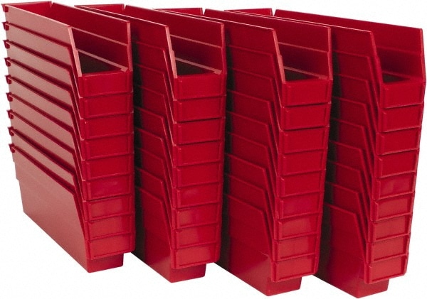 Plastic Hopper Shelf Bin: Red