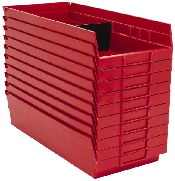 Quantum Storage QSB108RDCS Plastic Hopper Shelf Bin: Red 