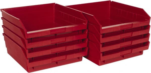 Quantum Storage QSB109RDCS Plastic Hopper Shelf Bin: Red 