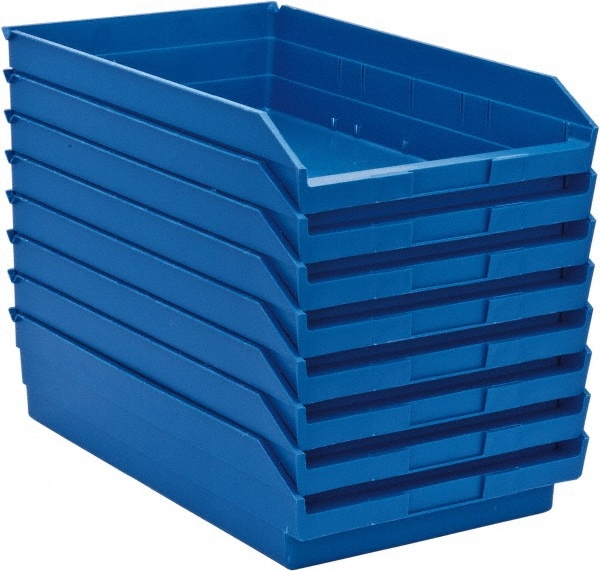 Plastic Hopper Shelf Bin: Blue - Blue, Polypropylene, 50 Lb Capacity