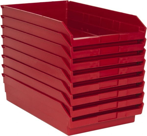 Quantum Storage QSB110RDCS Plastic Hopper Shelf Bin: Red 