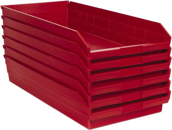 Quantum Storage QSB116RDCS Plastic Hopper Shelf Bin: Red 