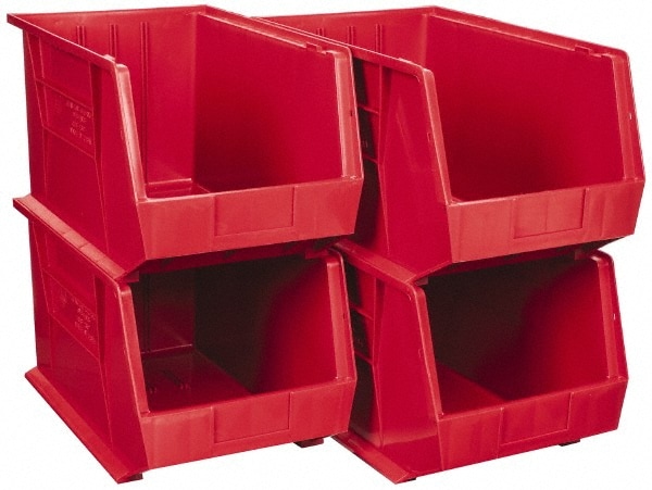 Plastic Hopper Stacking Bin: Red
