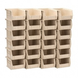 Quantum Storage QUS210IVCS Plastic Hopper Stacking Bin: Ivory 