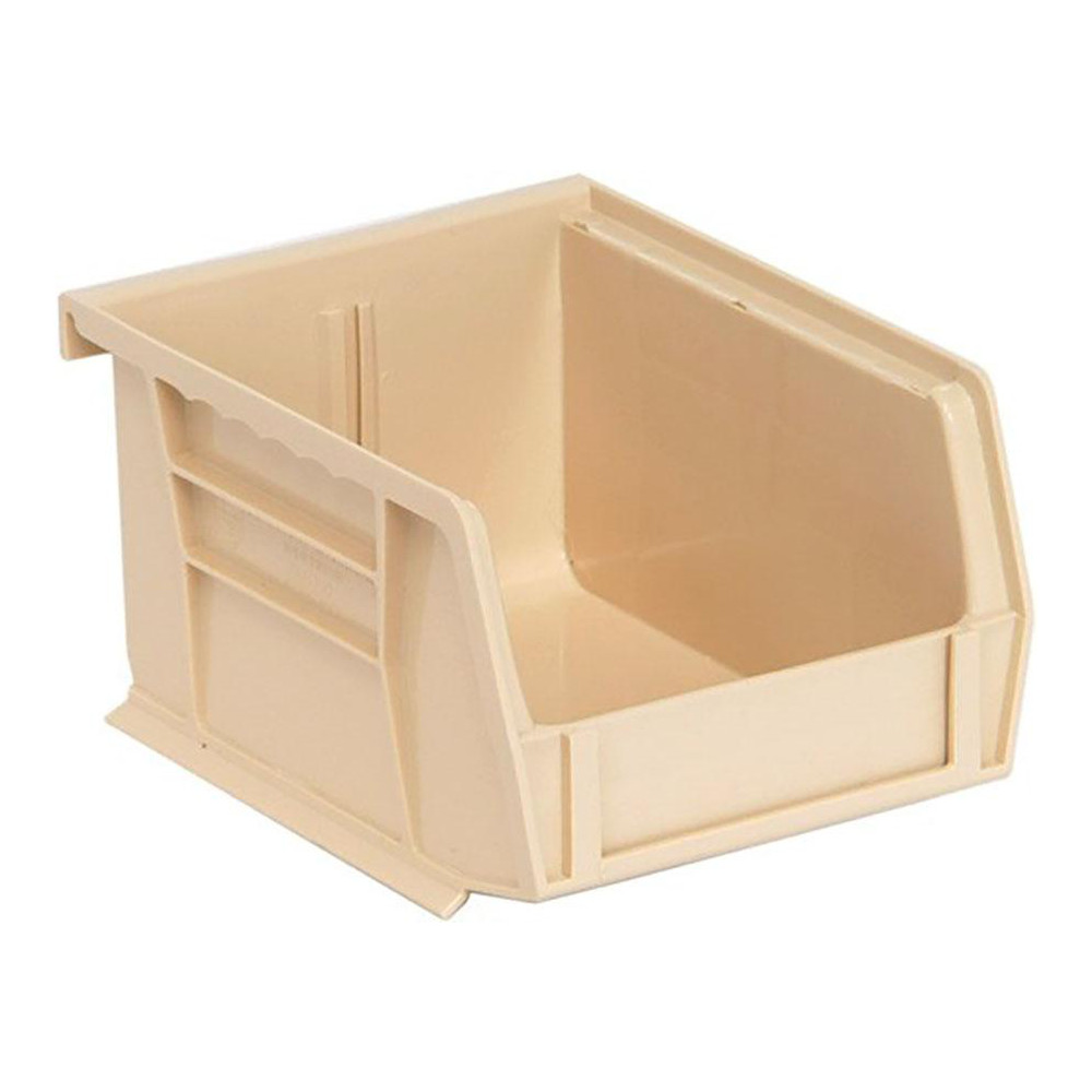 Stackbin Hopper With Lock Quantum Storage - Plastic Hopper Stacking Bin: Ivory | MSC Direct