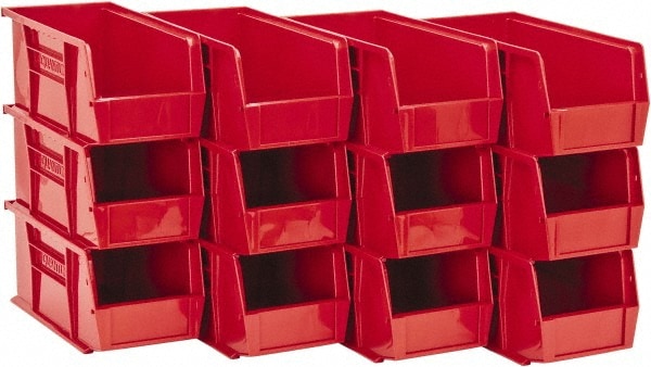 Plastic Hopper Stacking Bin: Red