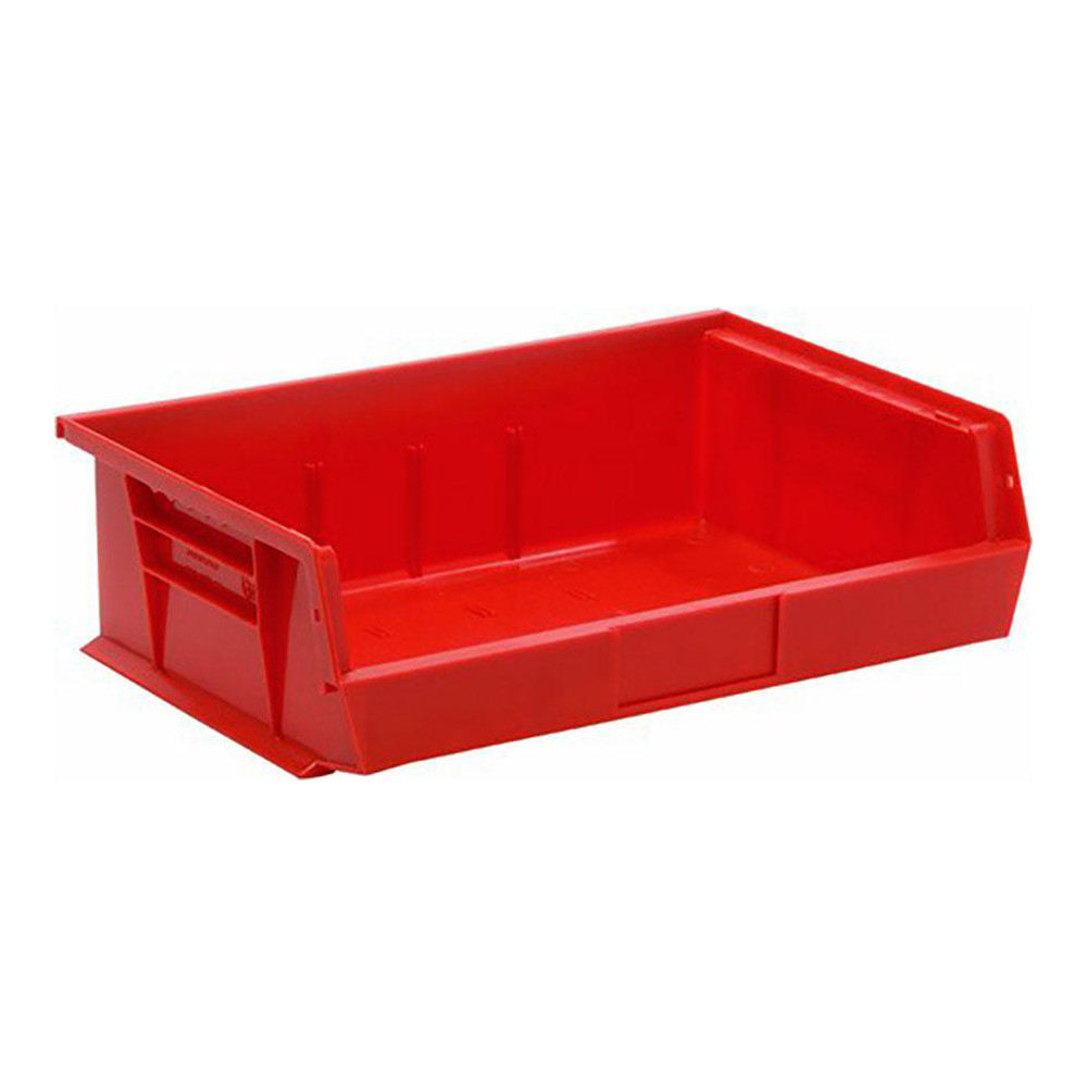 Stackbin Hopper With Lock Quantum Storage - Plastic Hopper Stacking Bin: Red | MSC Industrial ...