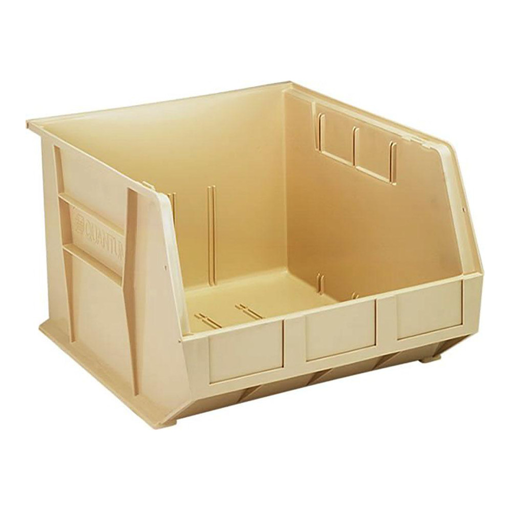 Plastic Hopper Stacking Bin: Ivory - Ivory, Polypropylene, 75 Lb Capacity