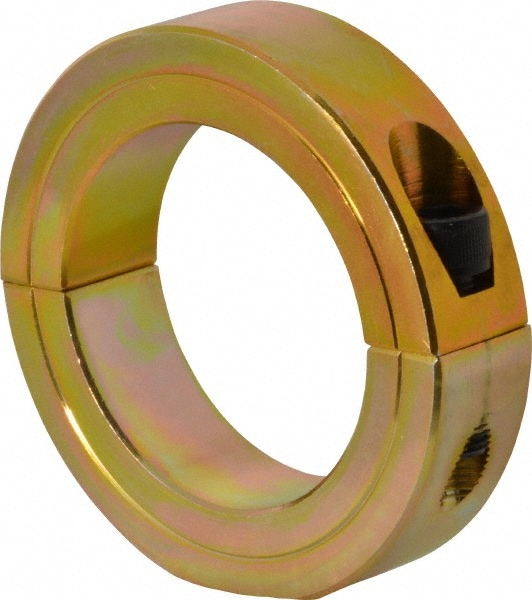 Climax Metal Products 2C-087-Z Two-Piece Clamping Shaft Collar, Mild Steel, Zinc Plating, 7/8" Bore, 1-5/8" OD, 1/2" Width, 1/4-28 X 5/8" Clamp Screws