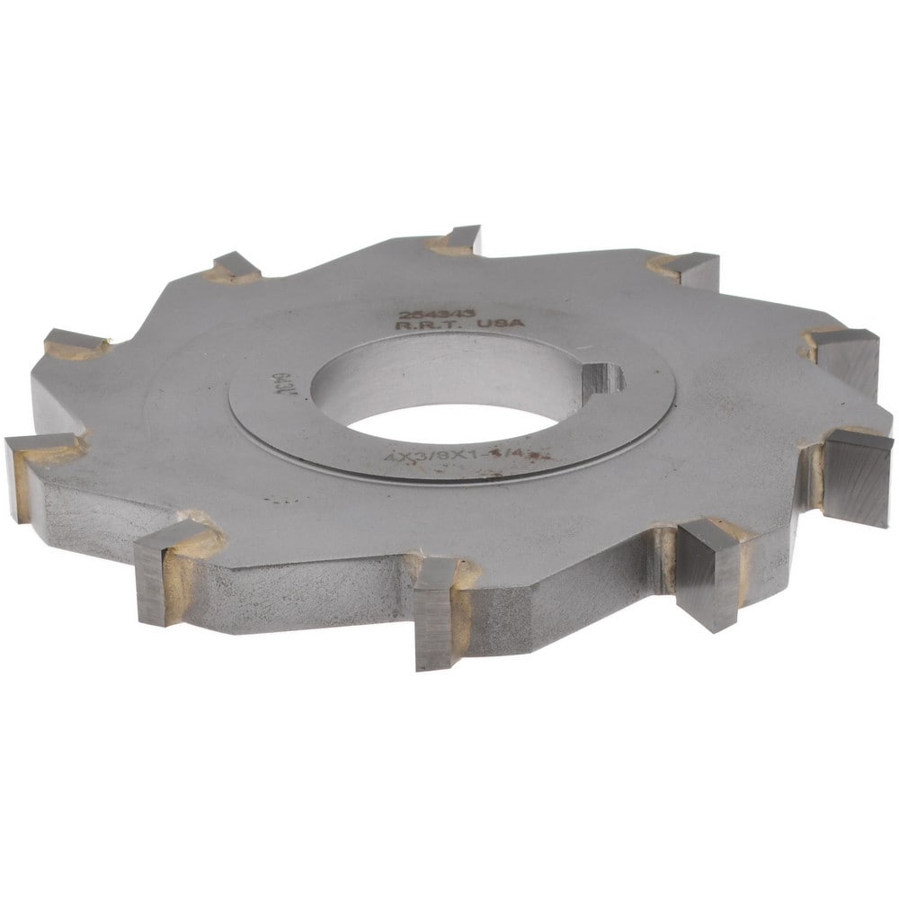 Side Milling Cutter: 4" Cutter Dia, 3/8" Cutting Width, 1-1/4" Arbor Hole, 10 Teeth, High Temperature Alloy