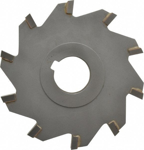 Side Milling Cutter: 4" Cutter Dia, 1/2" Cutting Width, 1" Arbor Hole, 10 Teeth, High Temperature Alloy