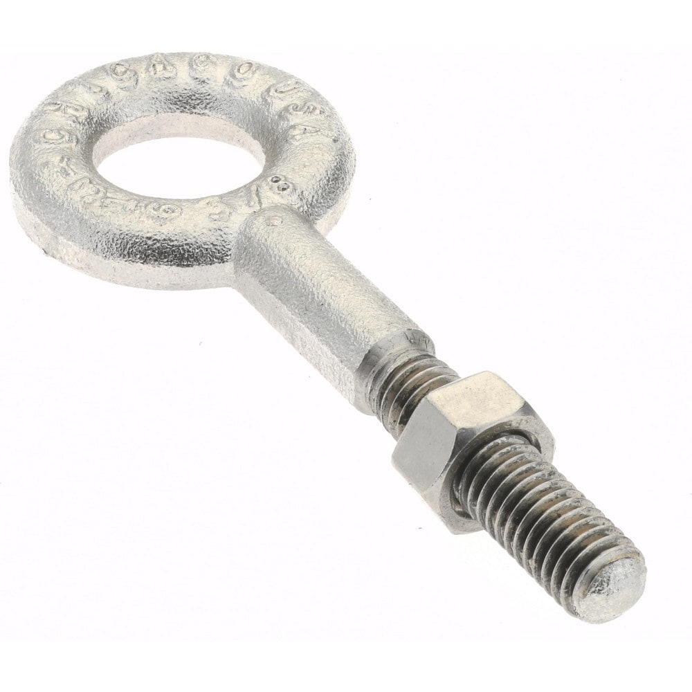 Gibraltar 08239 6 Fixed Lifting Eye Bolt: Without Shoulder, 1,200 lb Capacity, 3/8-16 Thread, Grade 316 Stainless Steel Image