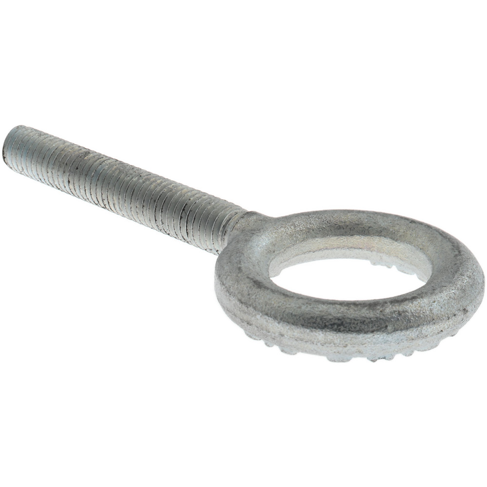 Fixed Lifting Eye Bolt: Without Shoulder, 1,400 lb Capacity, 3/8-16 Thread, Grade C-1035 Steel