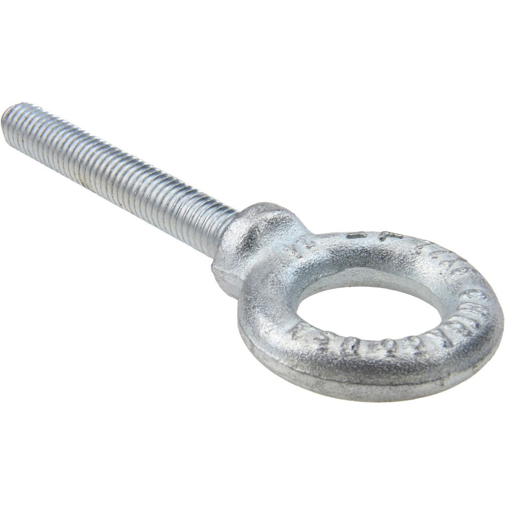 Gibraltar Fixed Lifting Eye Bolt: w/ Shoulder, 2,000 lb Capacity, 7/16-14 Thread, Grade C1035 Steel - Fully Threaded, 3″ Shank, 3″ Thread Length