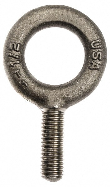 Gibraltar SP16234 Fixed Lifting Eye Bolt: Without Shoulder, 2,600 lb Capacity, 1/2-13 Thread, Grade C-1035 Steel Image