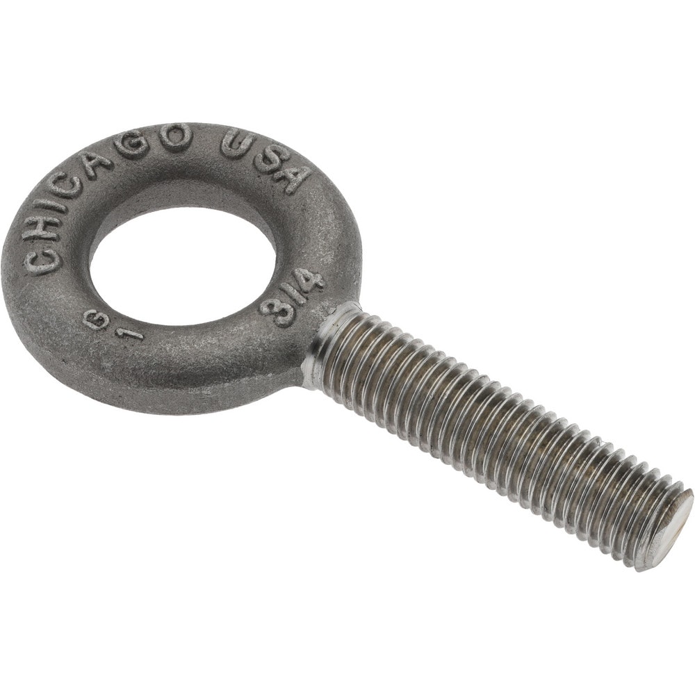 Gibraltar 11751 7 Fixed Lifting Eye Bolt: Without Shoulder, 6,000 lb Capacity, 3/4-10 Thread, Grade C-1035 Forged Steel Image