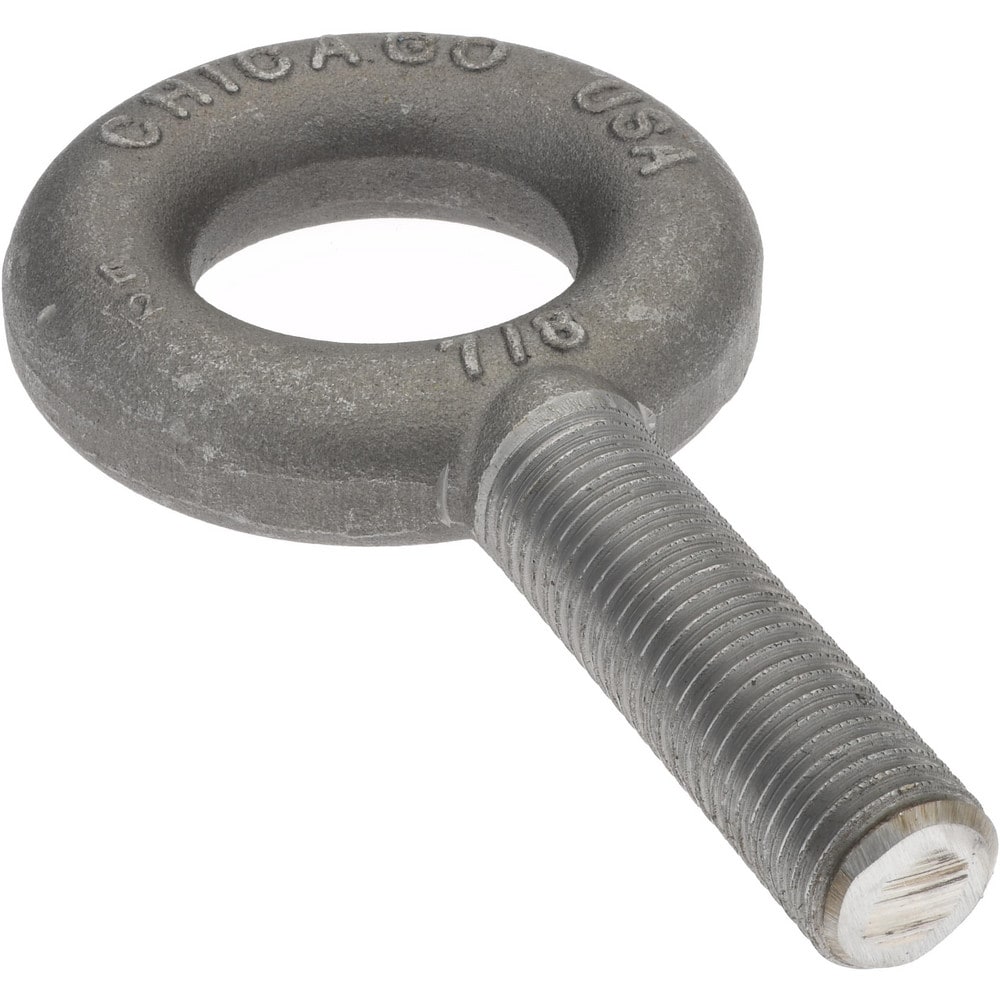 Gibraltar 11771 5 Fixed Lifting Eye Bolt: Without Shoulder, 7,000 lb Capacity, 7/8-9 Thread, Grade C-1035 Forged Steel Image