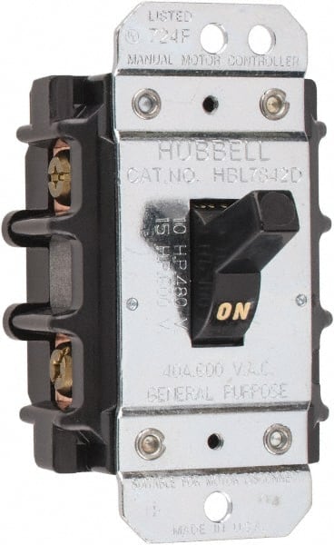 Hubbell Wiring Device Kellems 2 Poles 40 Amp Open Toggle Manual Motor Starter 73122046 Msc Industrial Supply