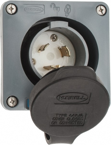 Hubbell Wiring Device-Kellems HBL2325SW 250 VAC, 20 Amp, L6-20P NEMA, Self Grounding Inlet Image