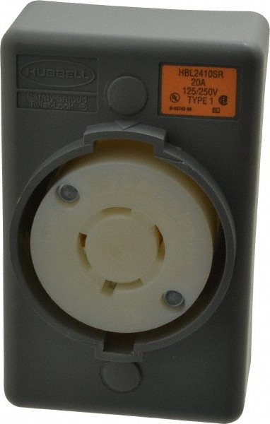 Hubbell Wiring Device-Kellems HBL2410SR 125/250 VAC, 20 Amp, L14-20R NEMA, Self Grounding Receptacle Image