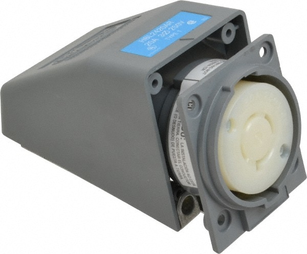 Hubbell Wiring Device-Kellems HBL2420AR 250 VAC, 20 Amp, L15-20R NEMA, Self Grounding Receptacle Image