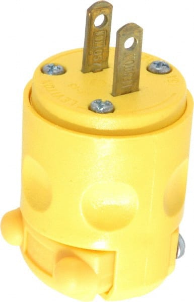 Straight Blade Plug: Residential, 1-15P, 125VAC, Yellow