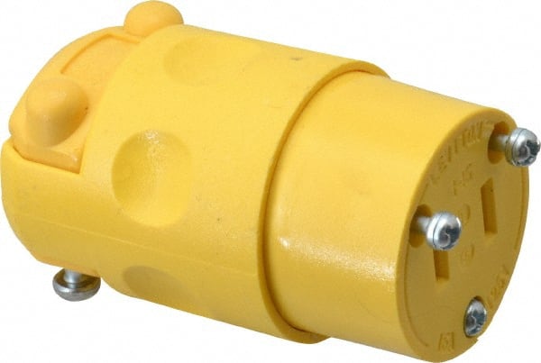 Straight Blade Connector: Commercial, 1-15R, 125VAC, Yellow