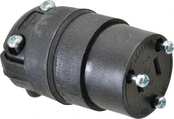 Straight Blade Connector: Commercial, 1-15R, 125VAC, Black