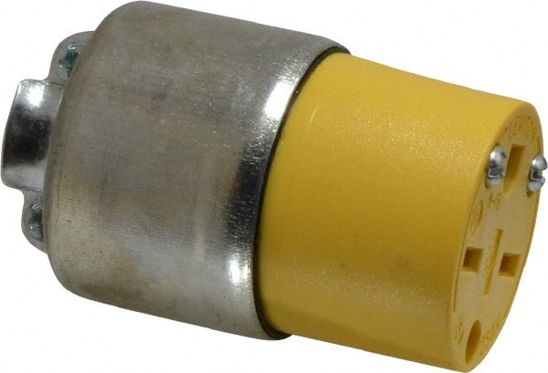 Leviton 615CA Straight Blade Connector: Residential, 6-15R, 250VAC, Yellow 