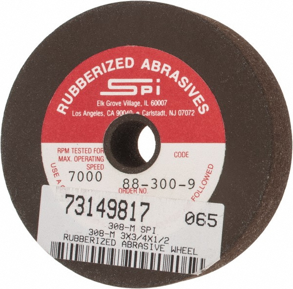 Made in USA 3" Diam x 1/2" Hole x 3/4" Thick, 80 Grit Surface