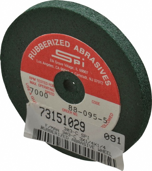 Made in USA 3" Diam x 1/4" Hole x 1/4" Thick, 46 Grit Surface