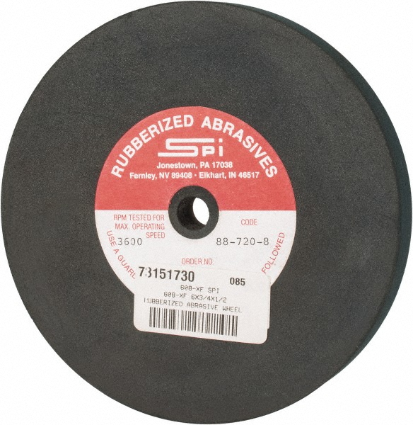 Made in USA 6" Diam x 1/2" Hole x 3/4" Thick, 240 Grit Surface