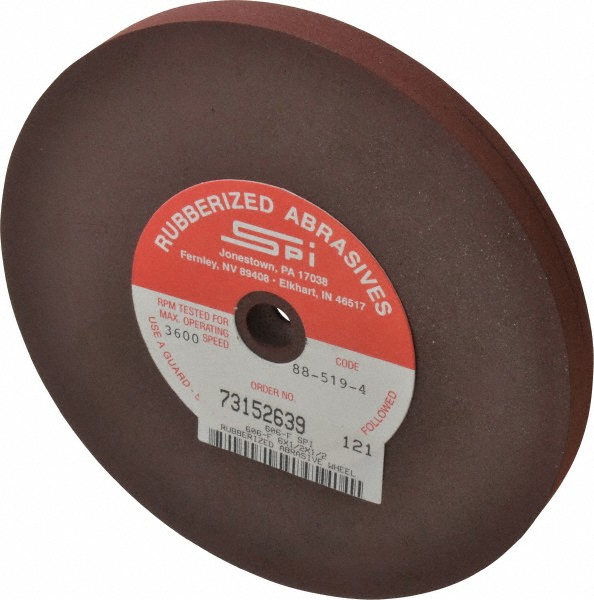 Made in USA 6" Diam x 1/2" Hole x 1/2" Thick, 120 Grit Surface
