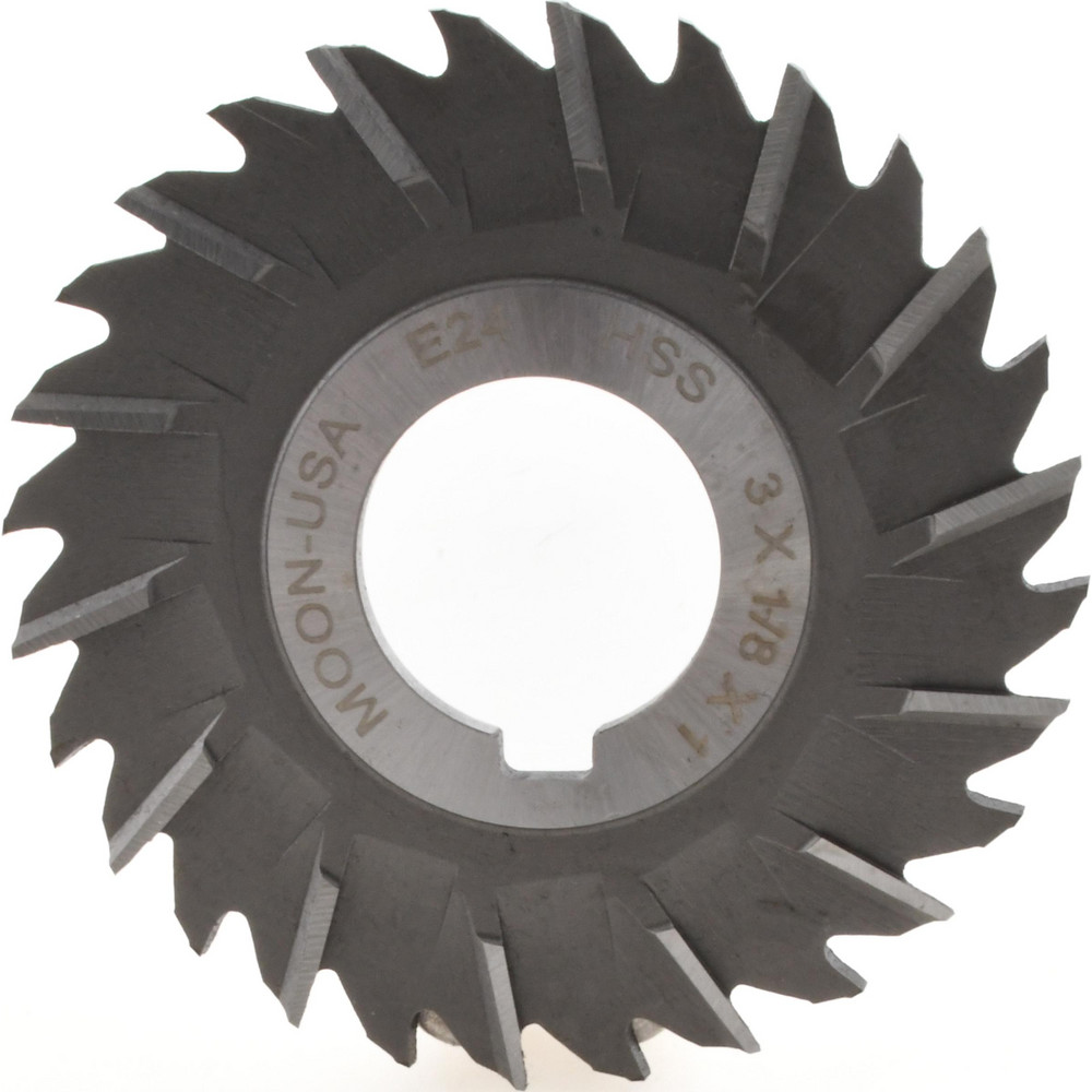 Side Chip Saw: 3" Blade Dia, 1/8" Blade Thickness, 1" Arbor Hole Dia, 28 Teeth, High Speed Steel