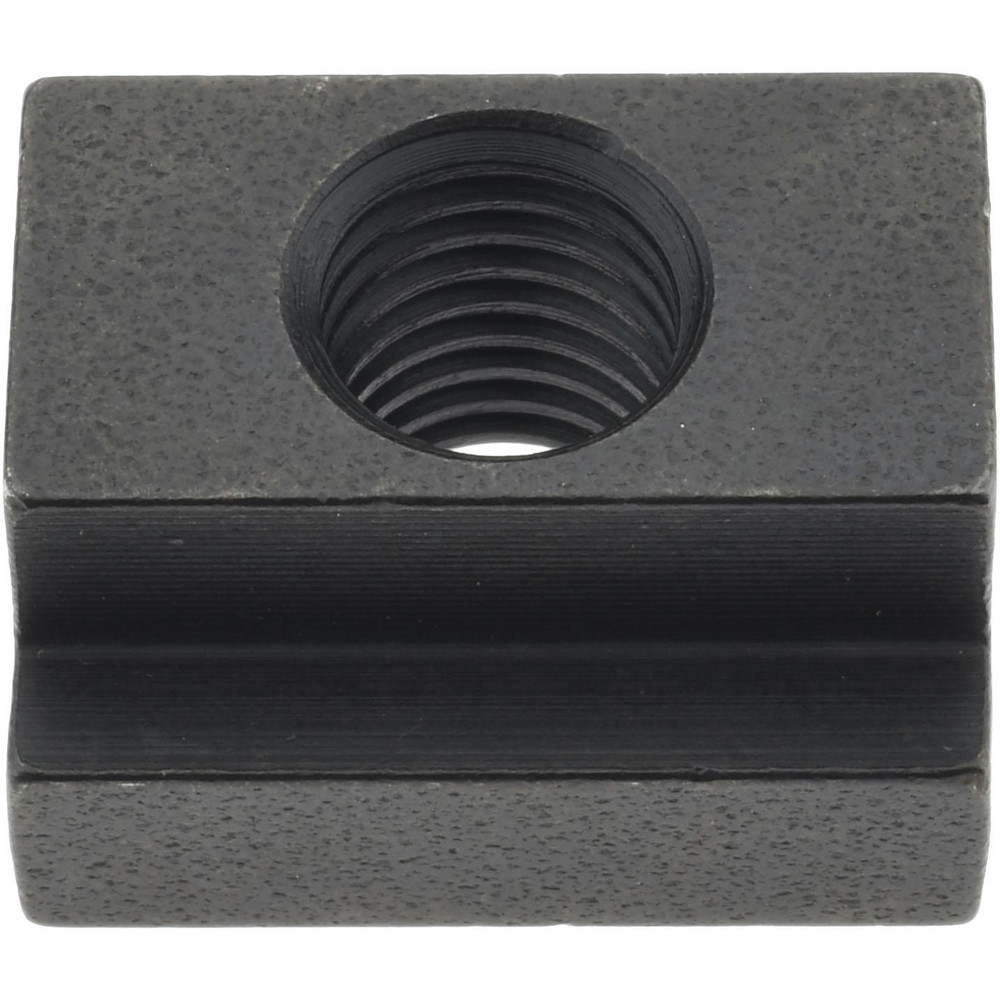1018 Steel T-Slot Nut, Black Oxide Finish, Grade 5, Tapped Through