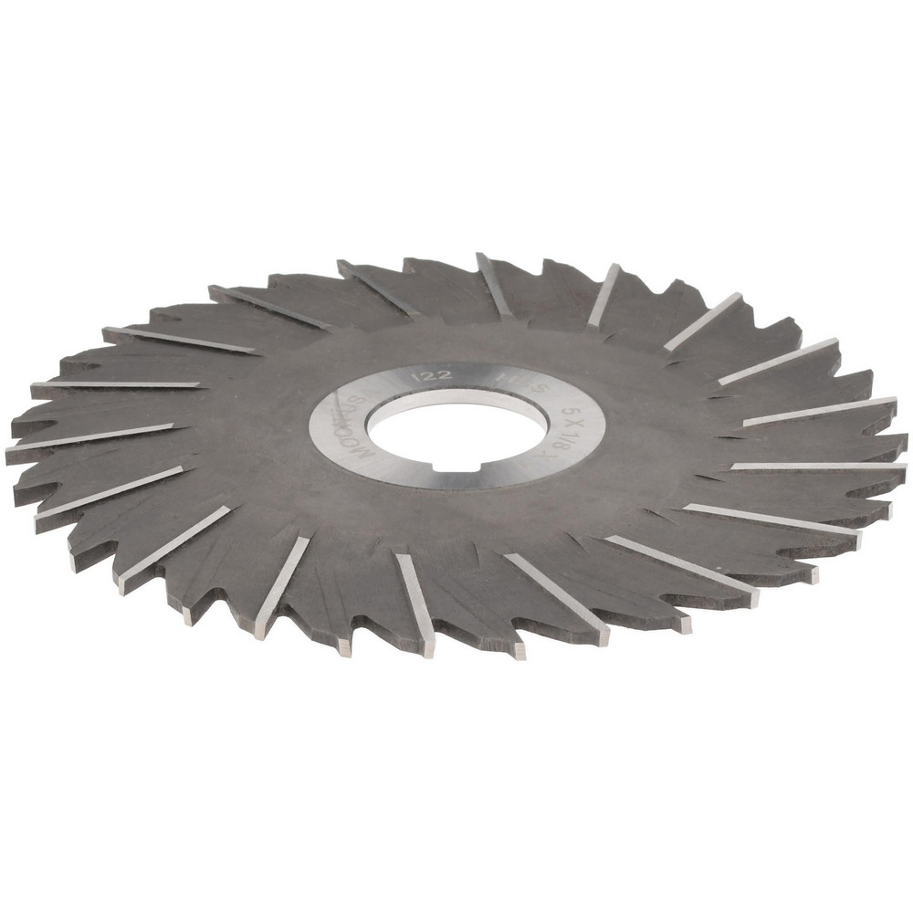 Side Chip Saw: 5" Blade Dia, 1/8" Blade Thickness, 1" Arbor Hole Dia, 36 Teeth, High Speed Steel