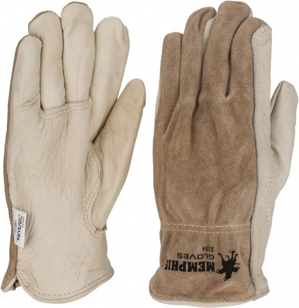 MCR SAFETY 3204M Gloves: Size M, Cowhide 