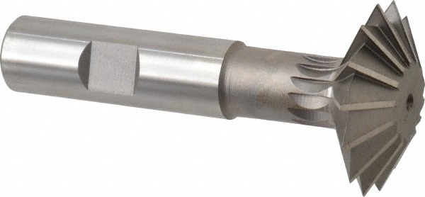 Made in USA SDA1500-60 Double Angle Milling Cutter: 60 °, 1-1/2" Cut Dia, 1/2" Cut Width, 5/8" Shank Dia, High Speed Steel Image