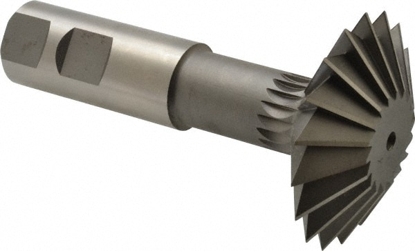 Made in USA SDA2250-60 Double Angle Milling Cutter: 60 °, 2-1/4" Cut Dia, 3/4" Cut Width, 7/8" Shank Dia, High Speed Steel Image