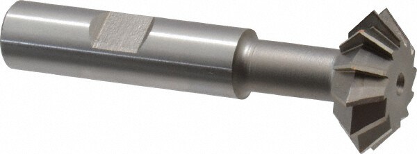 Made in USA SDA100-90 Double Angle Milling Cutter: 90 °, 1" Cut Dia, 3/8" Cut Width, 1/2" Shank Dia, High Speed Steel Image