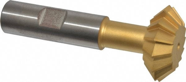 Double Angle Milling Cutter: 90 °, 1-3/8" Cut Dia, 1/2" Cut Width, 5/8" Shank Dia, High Speed Steel
