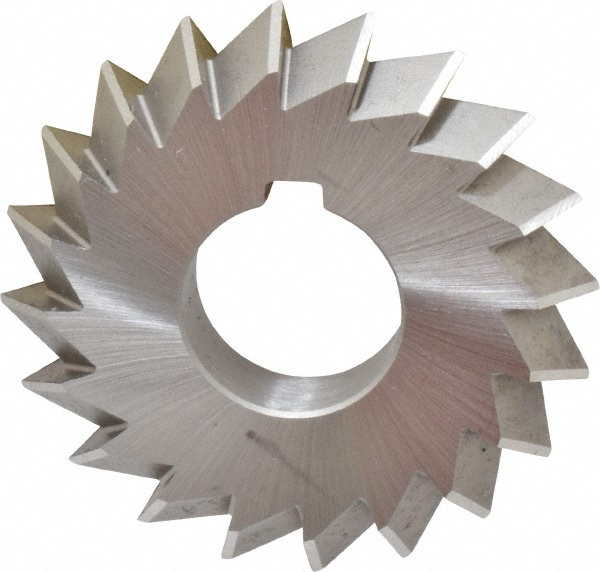 Made in USA DA27500-90 Double Angle Milling Cutter: 90 °, 2-3/4" Cut Dia, 1/2" Cut Width, 1" Arbor Hole, High Speed Steel Image