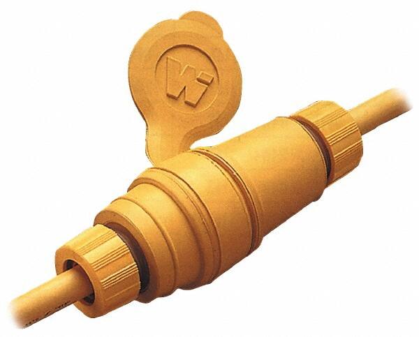 Locking Inlet: Plug, Industrial, 6-15, 250V, Yellow