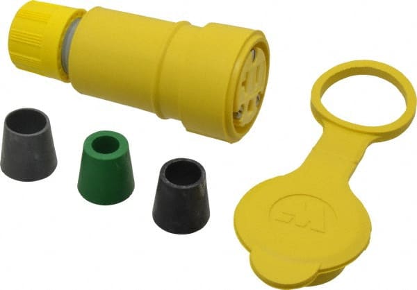 Locking Inlet: Connector, Industrial, 5-20, 125V, Yellow